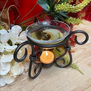 PARTYLITE VINTAGE BRASS AROMA MELT SCROLL DESIGN